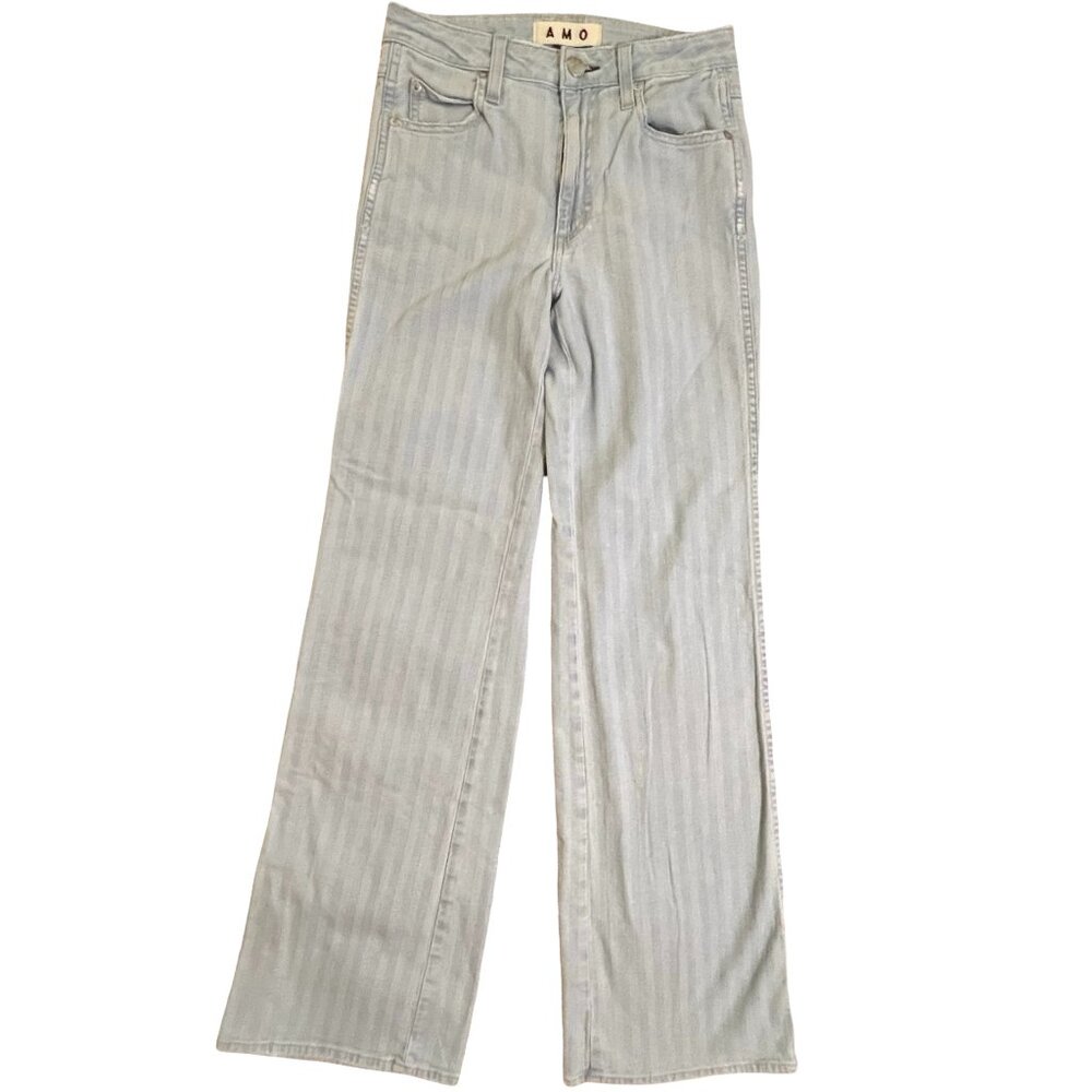 AMO Light Blue Horizontal Striped Jeans